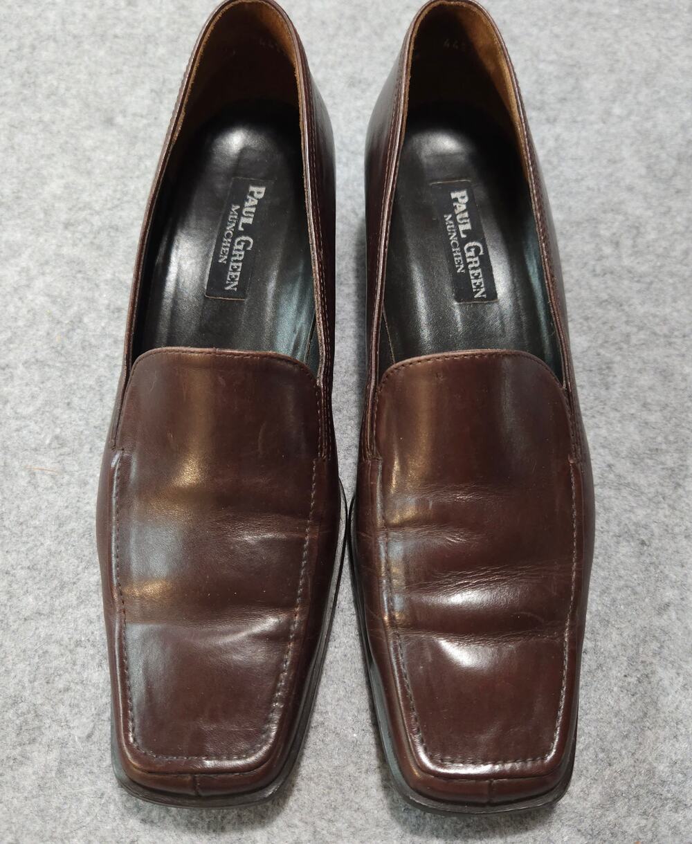 Paul Green Munchen Brown Leather Square Toe Loafers 6.5